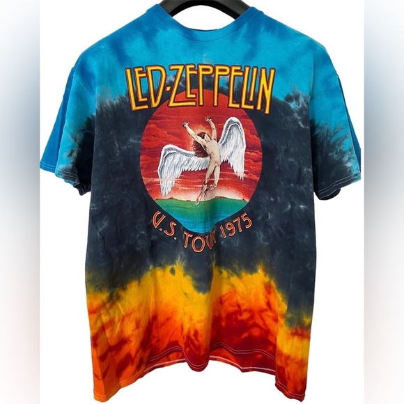 LED ZEPPELIN ICARUS US TOUR 1975 Tie & Dye T-shirt with Short Sleeve in Large - Picture 2 of 7